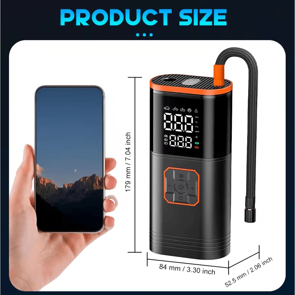 Portable 150PSI Cordless Tire Inflator Compact Air Compressor For Car Bike Motorcycle 2