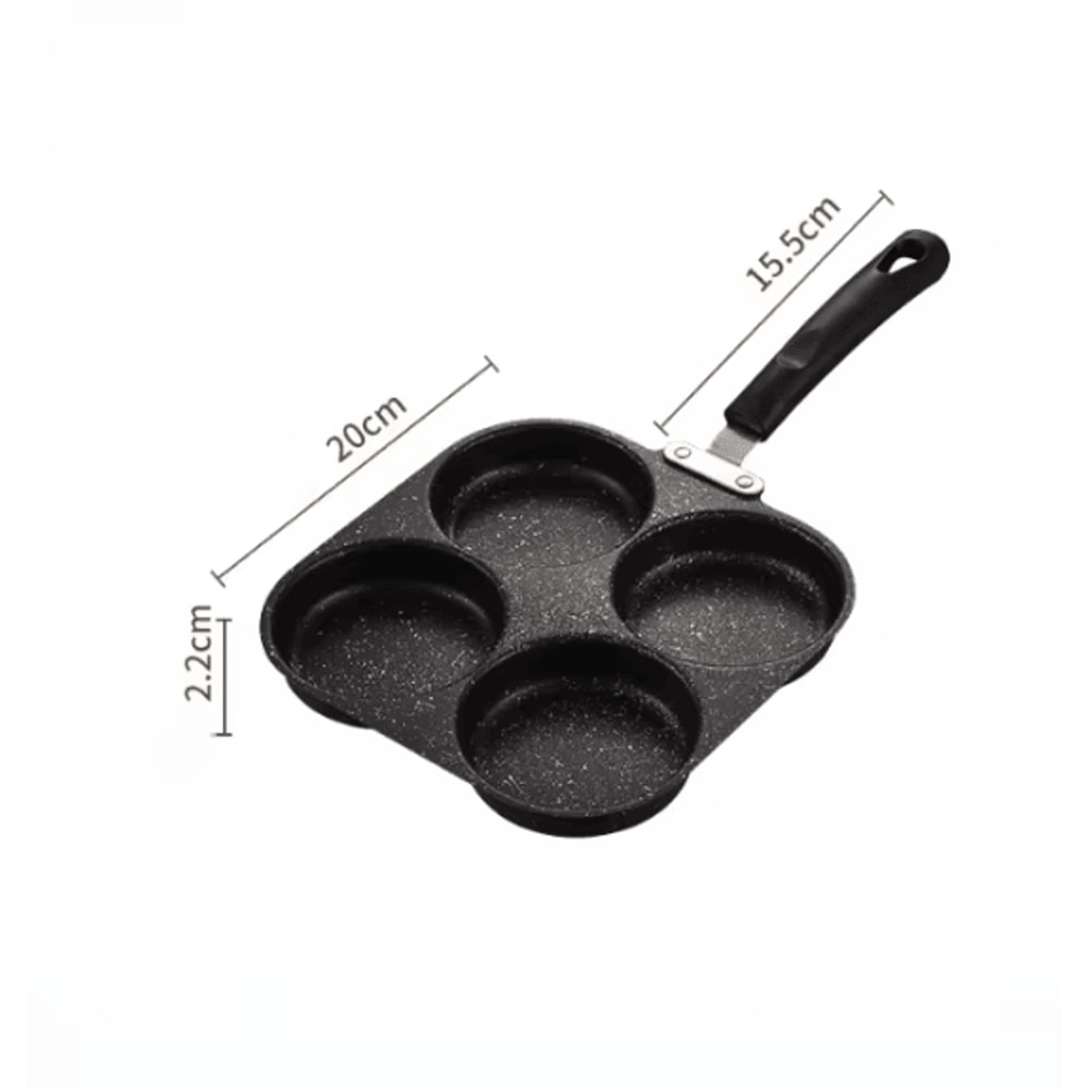 4Hole Medical Stone NonStick Omelette Pan MultiCompartment Breakfast Frying Pan 4