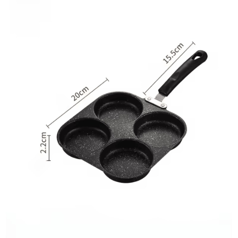 4Hole Medical Stone NonStick Omelette Pan MultiCompartment Breakfast Frying Pan 4