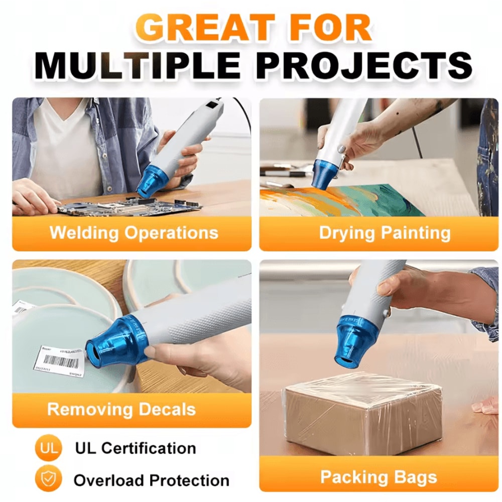 Portable 300W Mini Heat Gun Handheld Hot Air Tool For DIY Crafts Repairs 2