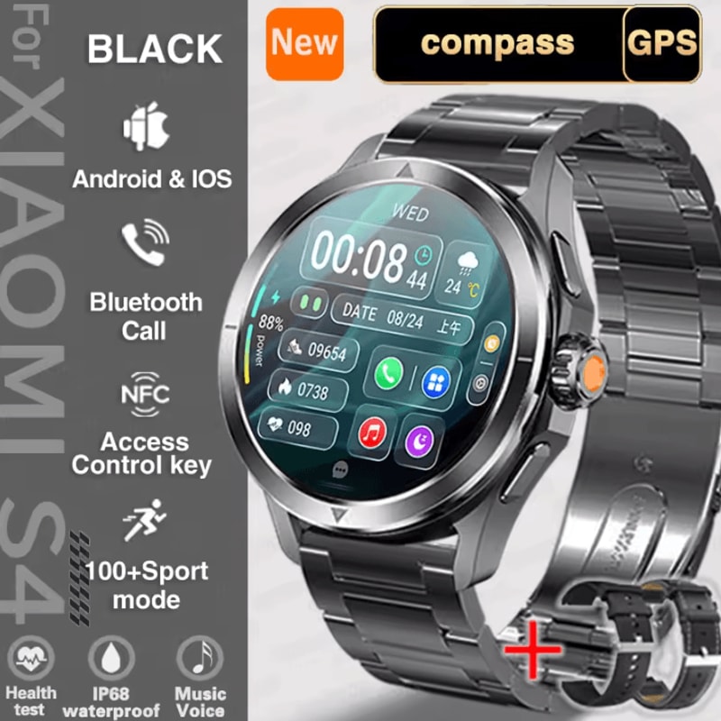S4 Ultra AMOLED GPS NFC Outdoor Smartwatch With Bluetooth Call Compass 9