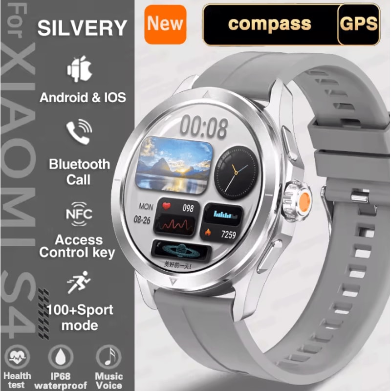 S4 Ultra AMOLED GPS NFC Outdoor Smartwatch With Bluetooth Call Compass 2