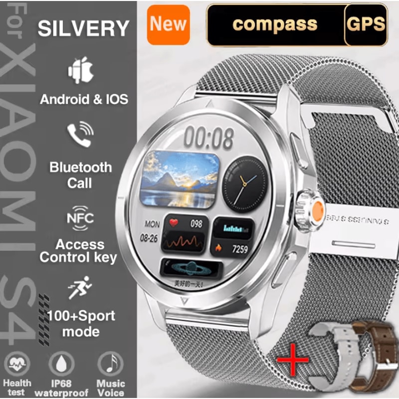 S4 Ultra AMOLED GPS NFC Outdoor Smartwatch With Bluetooth Call Compass 5