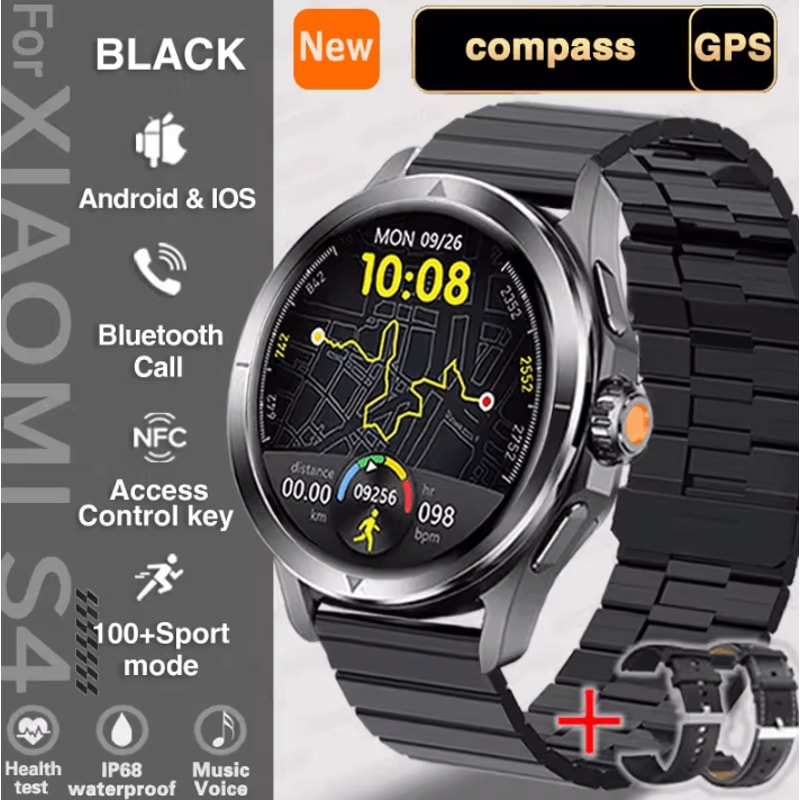 S4 Ultra AMOLED GPS NFC Outdoor Smartwatch With Bluetooth Call Compass 6