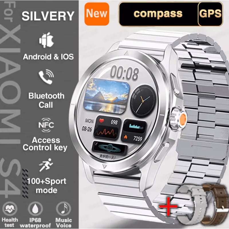 S4 Ultra AMOLED GPS NFC Outdoor Smartwatch With Bluetooth Call Compass 7