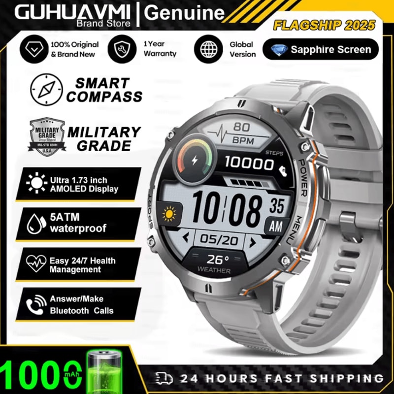 TRex 3 Military AMOLED GPS Smartwatch With 10ATM Waterproof Bluetooth Call 3