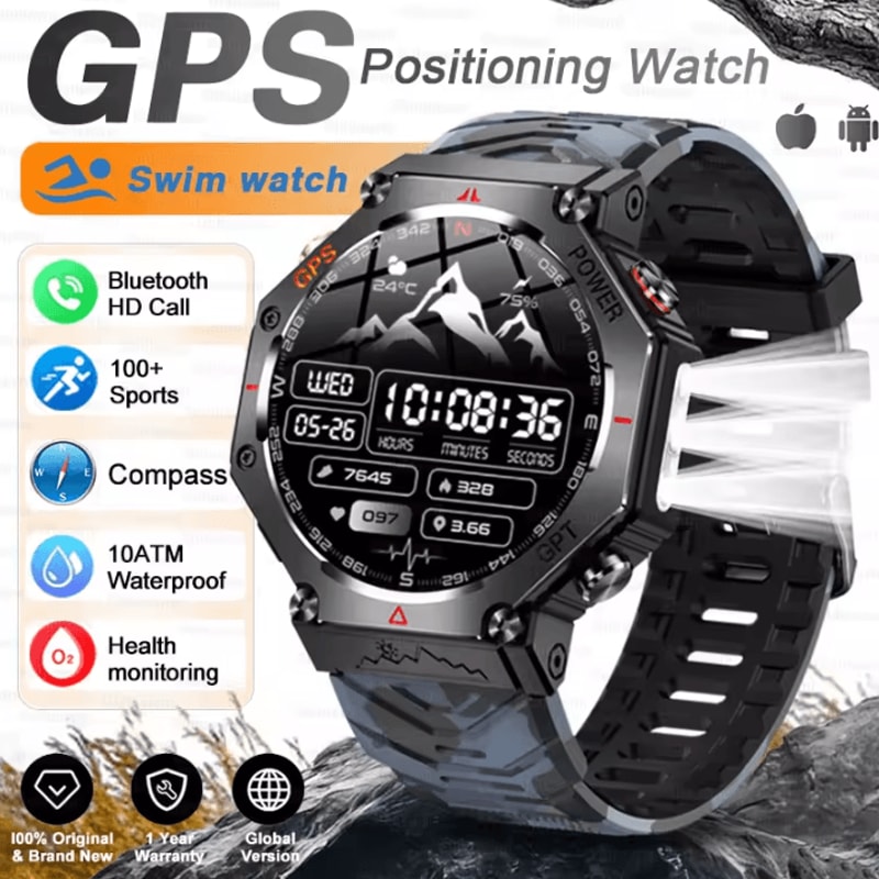 TRex 3 Ultra Military AMOLED GPS Smartwatch With 10ATM Waterproof Bluetooth Call 3