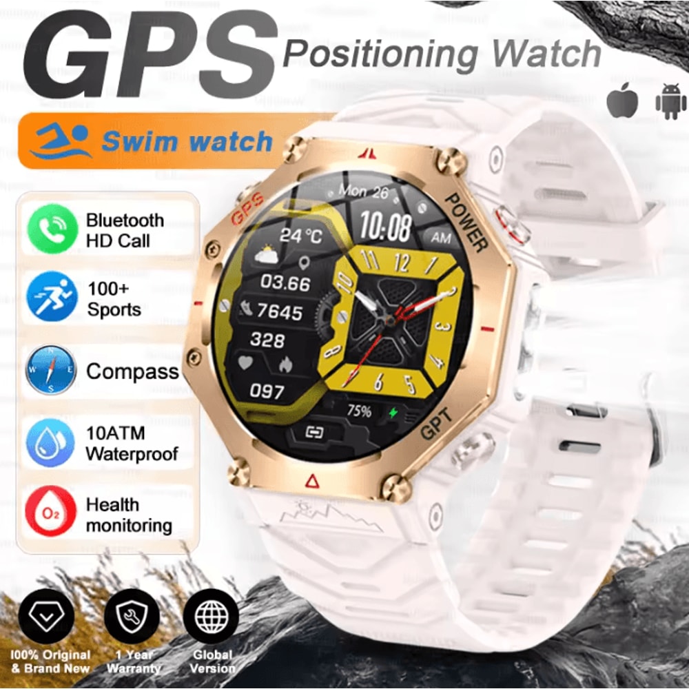 TRex 3 Ultra Military AMOLED GPS Smartwatch With 10ATM Waterproof Bluetooth Call 4