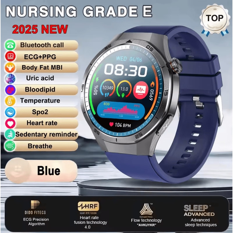 AI ECG PPG Health Smartwatch With Uric Acid Blood Lipids Bluetooth Call 3