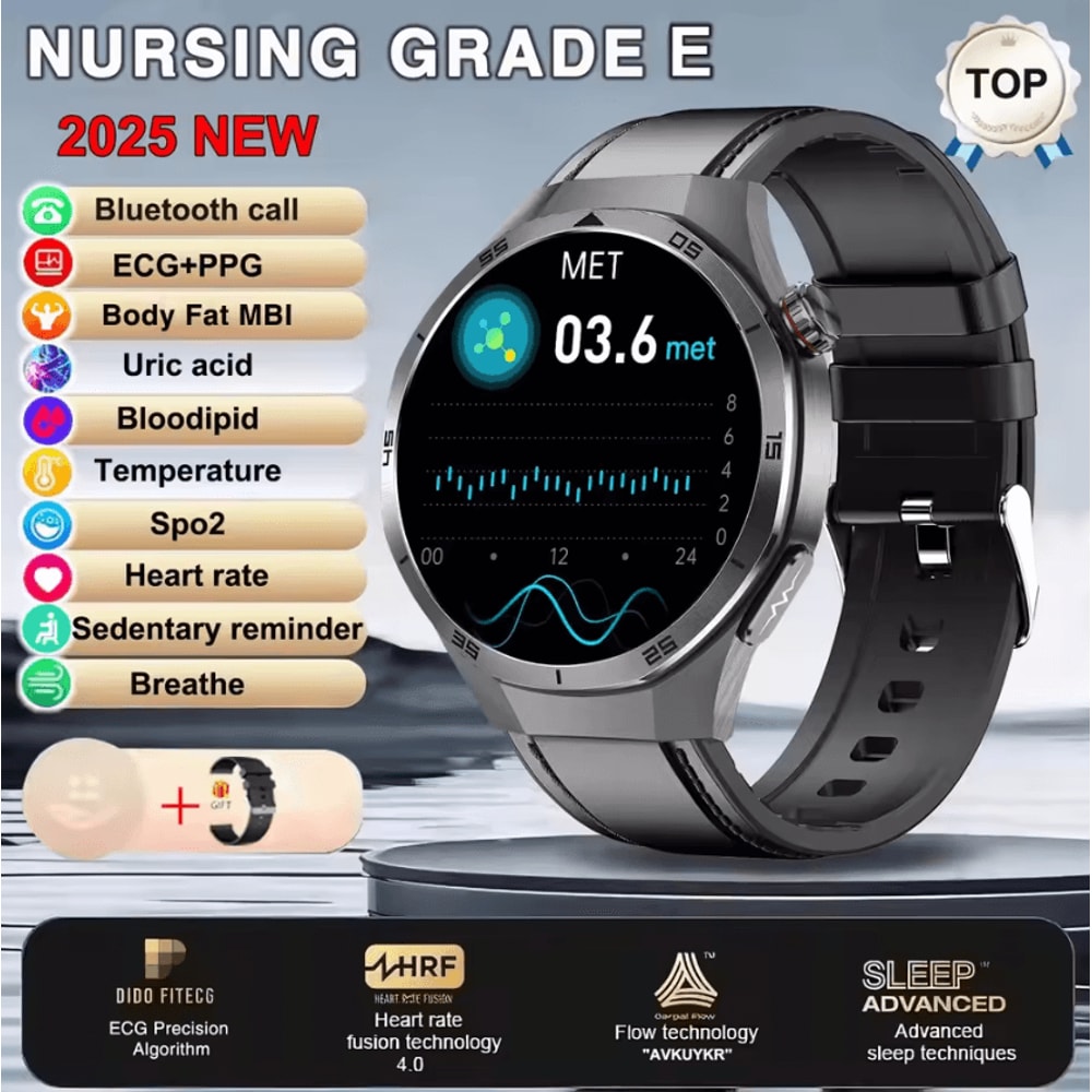 AI ECG PPG Health Smartwatch With Uric Acid Blood Lipids Bluetooth Call 4