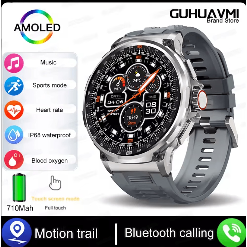 Ultra AMOLED GPS Smartwatch With Bluetooth Call 710mAh Long Battery 2
