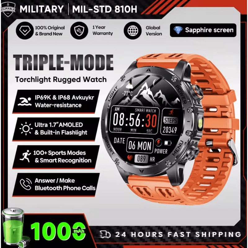 17 AMOLED GPS Smartwatch With Bluetooth Call NFC 1000mAh Battery 3