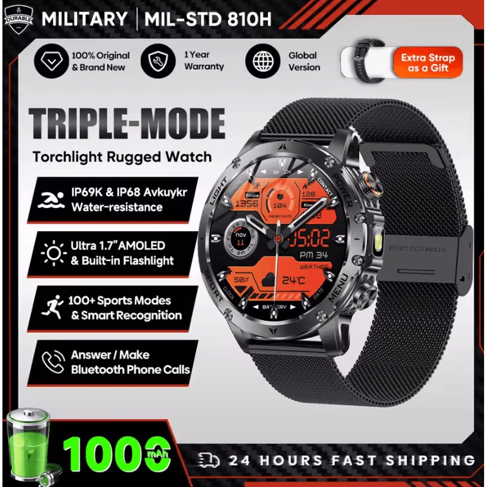 17 AMOLED GPS Smartwatch With Bluetooth Call NFC 1000mAh Battery 4