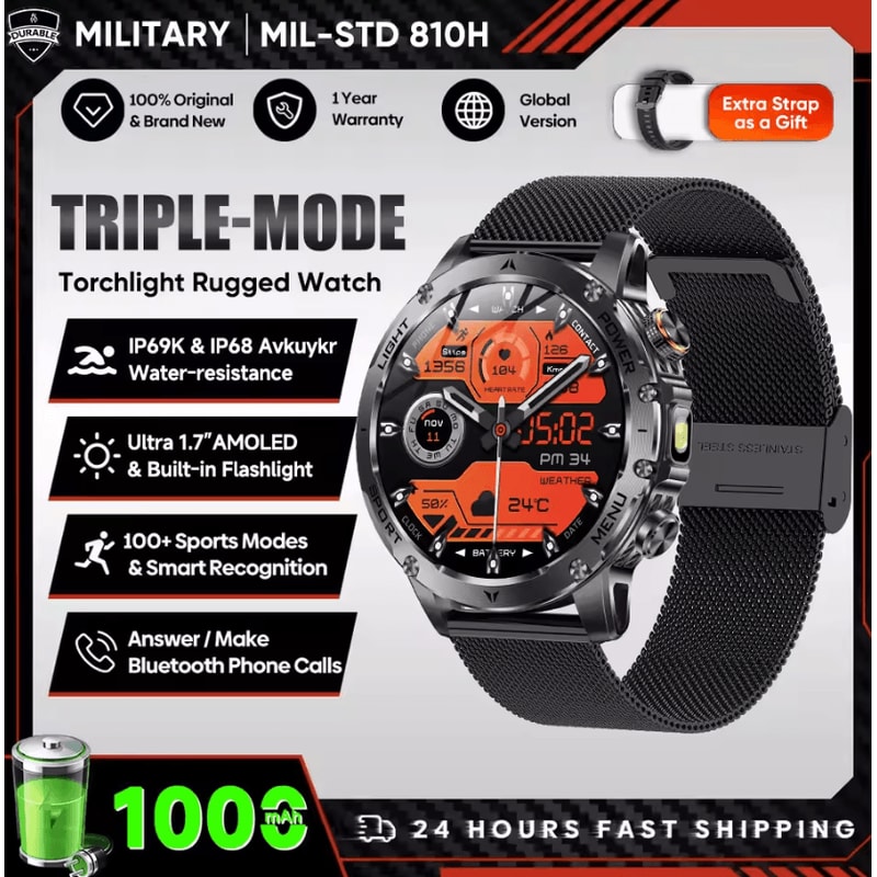 17 AMOLED GPS Smartwatch With Bluetooth Call NFC 1000mAh Battery 4