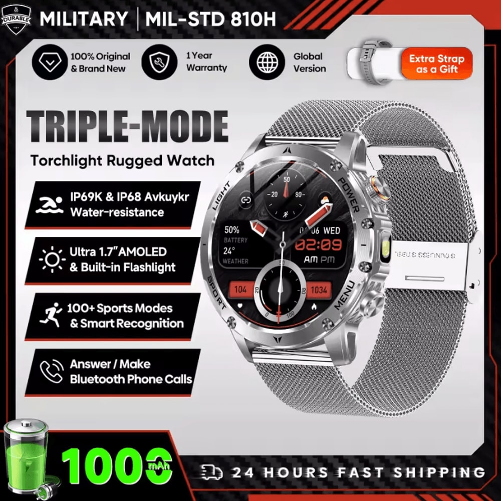 17 AMOLED GPS Smartwatch With Bluetooth Call NFC 1000mAh Battery 5