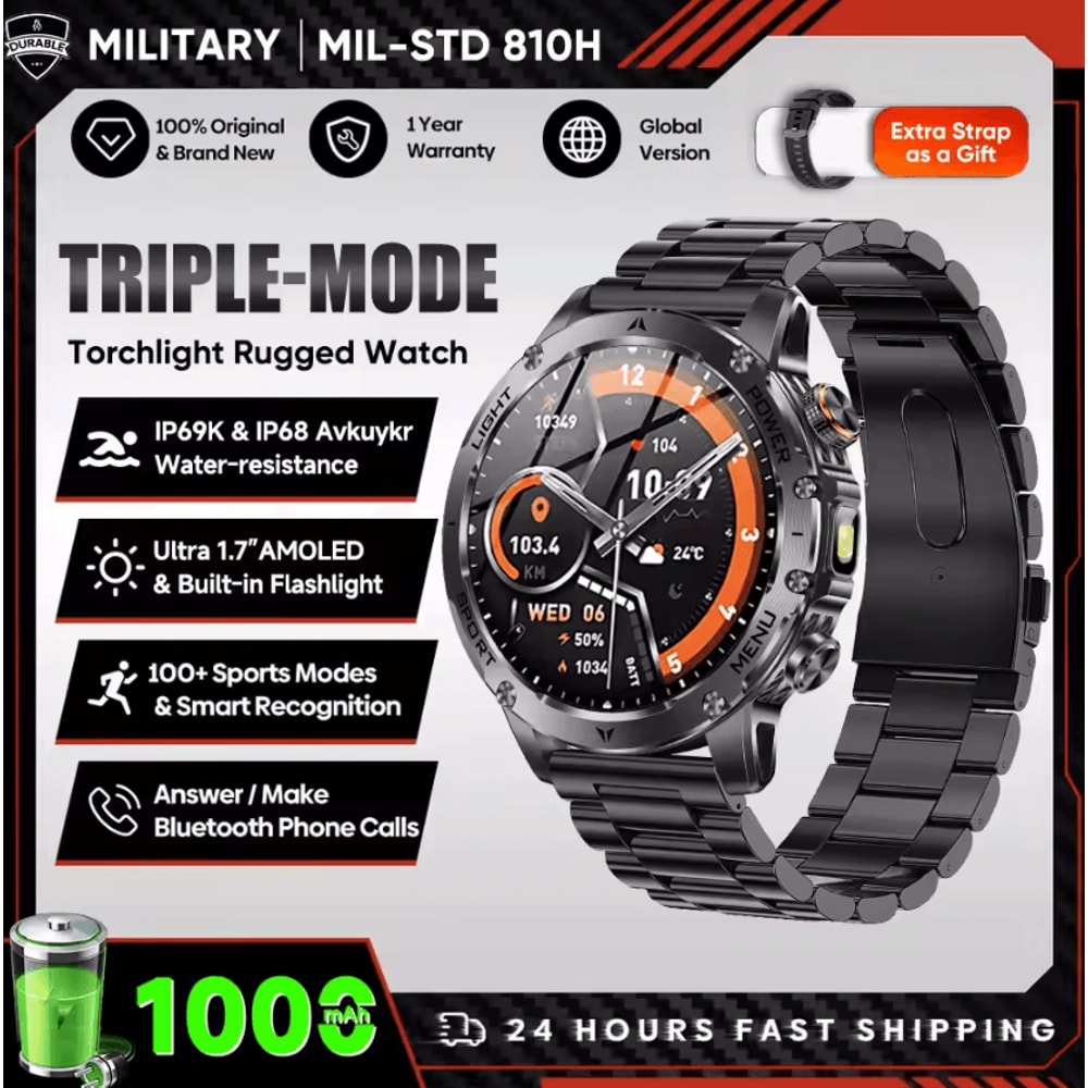 17 AMOLED GPS Smartwatch With Bluetooth Call NFC 1000mAh Battery 6