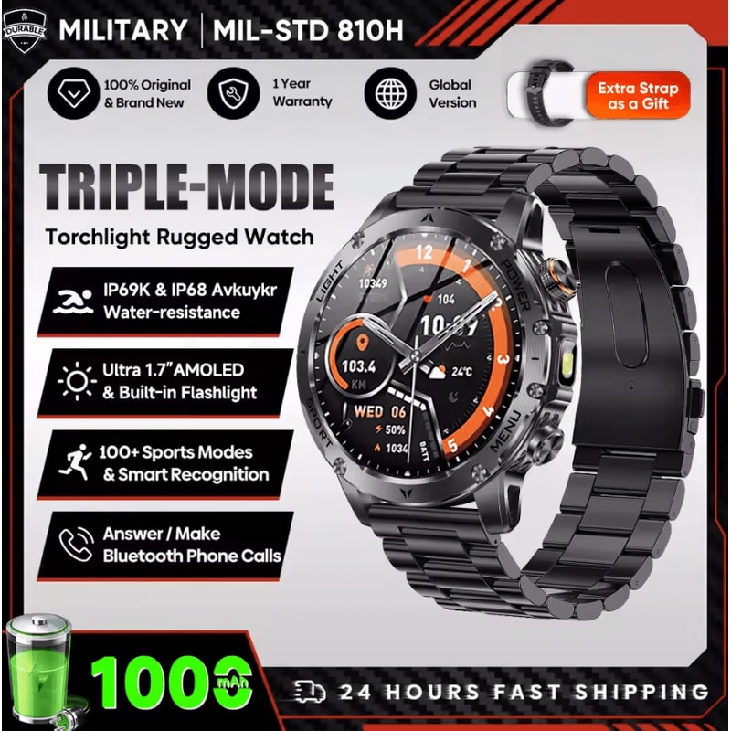 17 AMOLED GPS Smartwatch With Bluetooth Call NFC 1000mAh Battery 6
