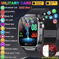 ai laser health smartwatch with ecg ppg, uric acid & blood lipids monitor