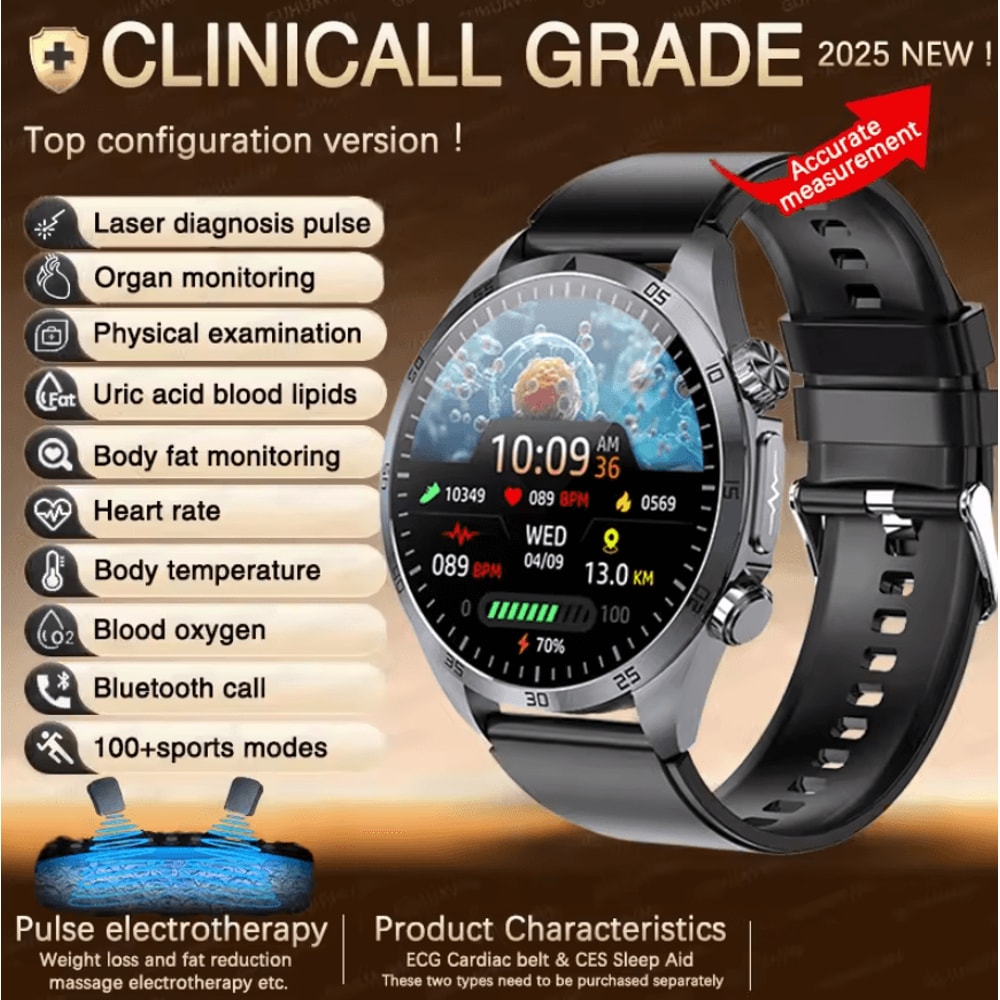 Advanced AI Health Smartwatch With ECG PPG Uric Acid Blood Lipid Monitoring 2