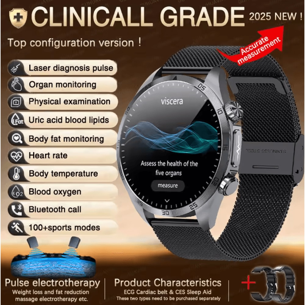 Advanced AI Health Smartwatch With ECG PPG Uric Acid Blood Lipid Monitoring 6