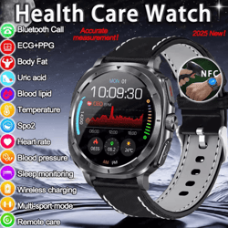 ai laser health smartwatch with ecg ppg, uric acid & blood lipid analysis
