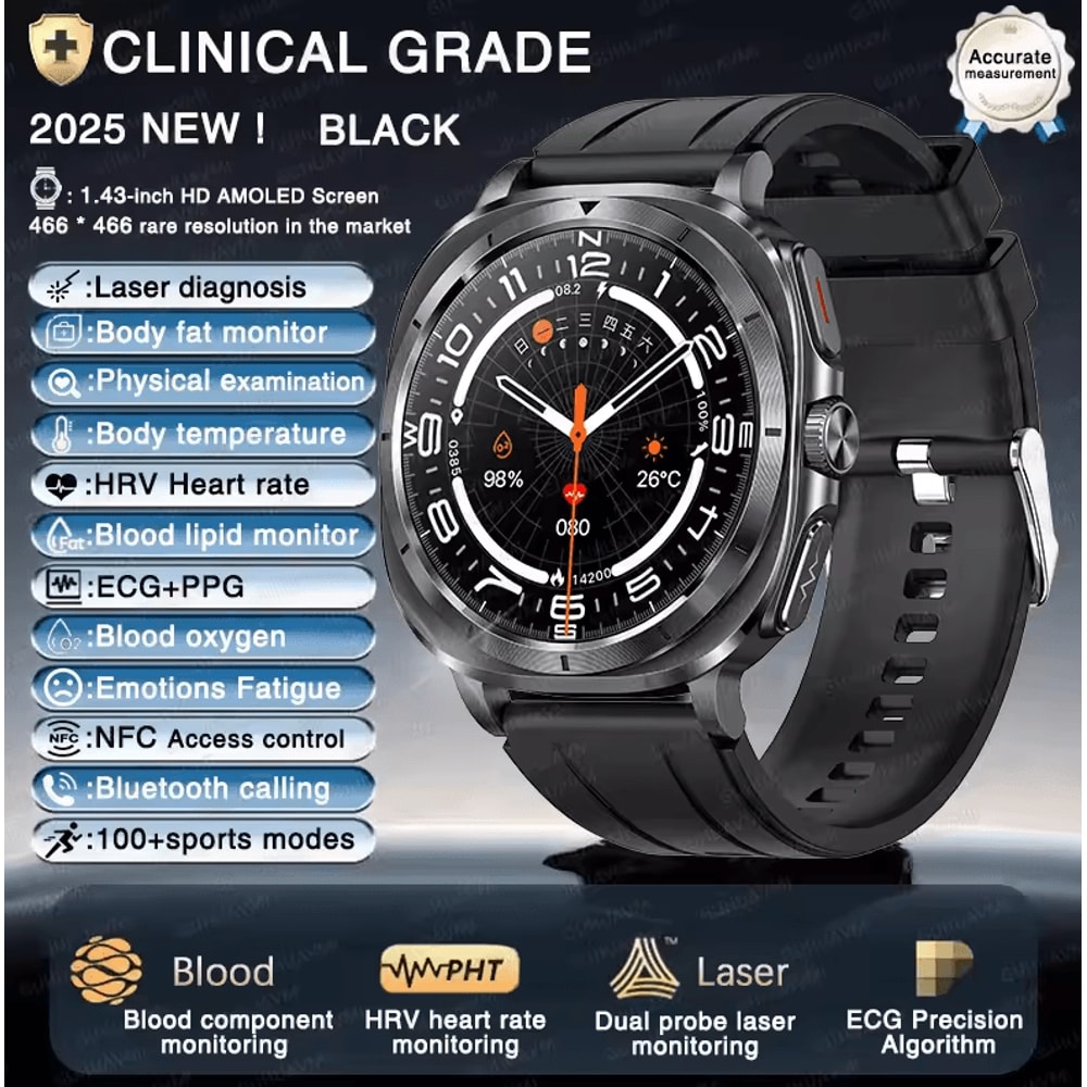 VitalTrack Pro ECG Smartwatch With Blood Pressure Body Health Monitoring 1