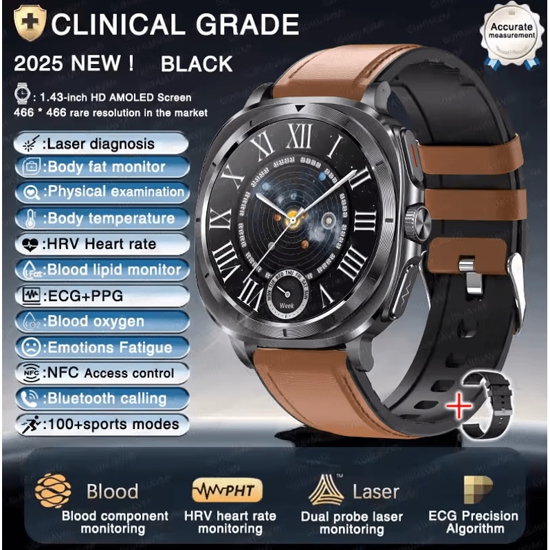 VitalTrack Pro ECG Smartwatch With Blood Pressure Body Health Monitoring 5