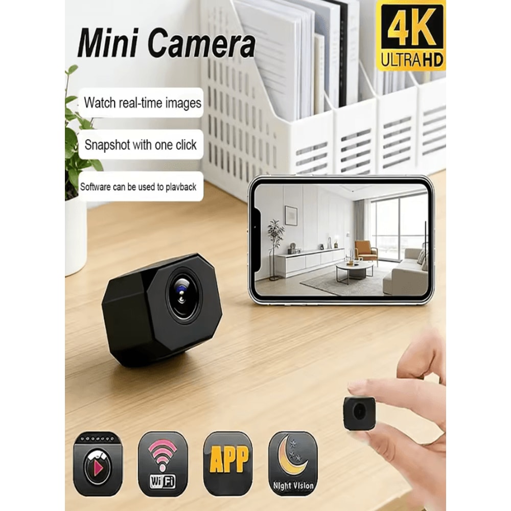 StealthEye 4K Mini WiFi IP Camera With Remote Monitoring Motion Detection 1