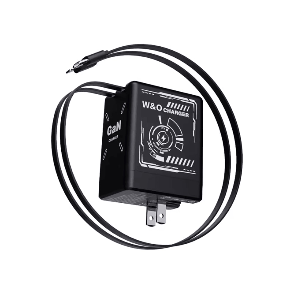 VoltMini GaN Fast Charging Adapter With Retractable Cable MultiProtection 1