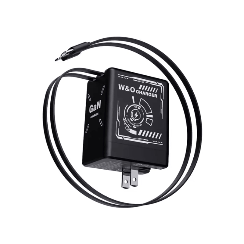 VoltMini GaN Fast Charging Adapter With Retractable Cable MultiProtection 1