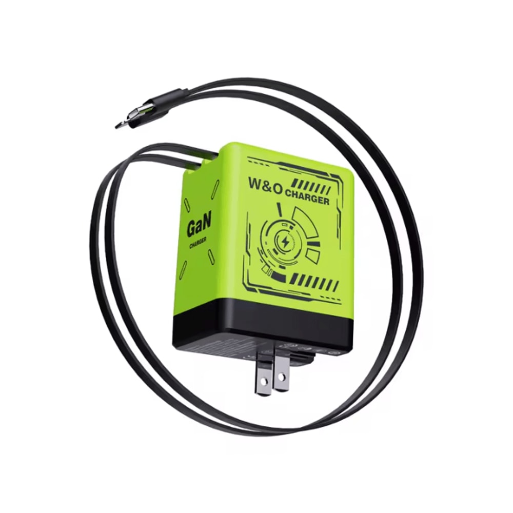 VoltMini GaN Fast Charging Adapter With Retractable Cable MultiProtection 9