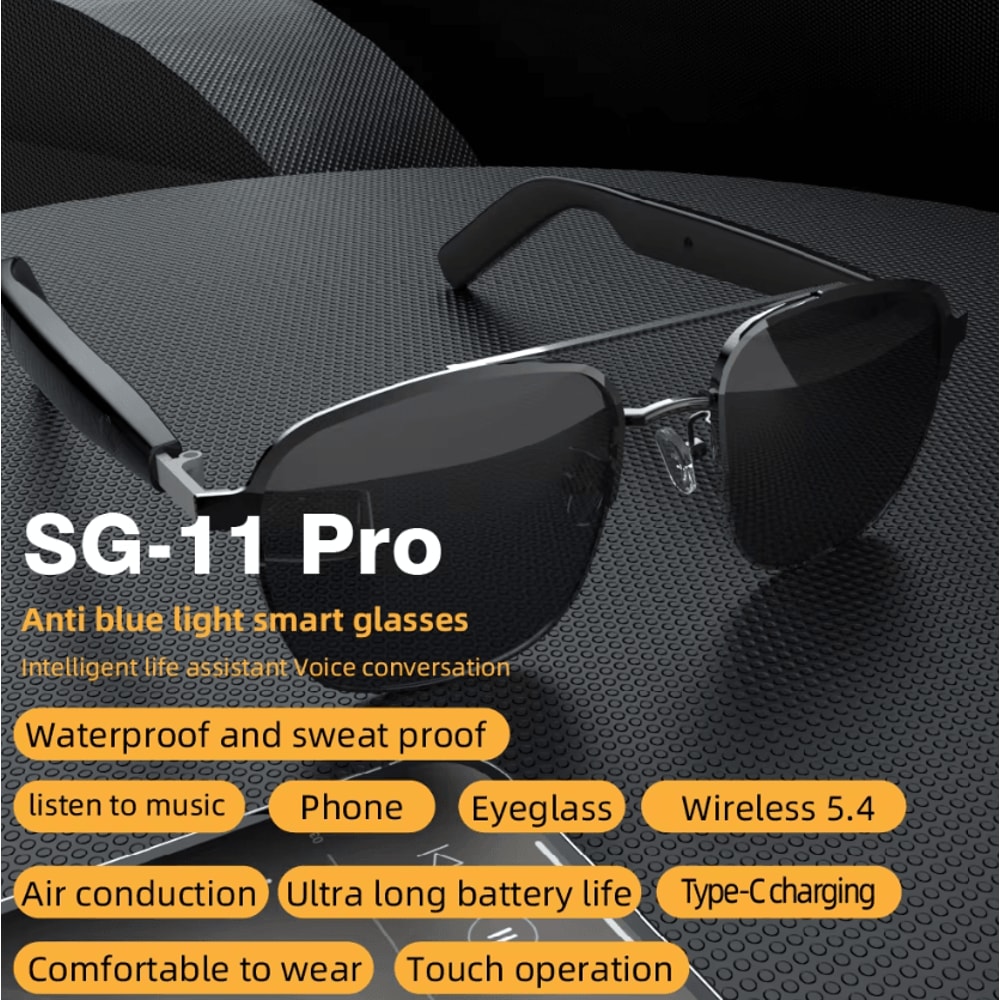 SG11 Pro 2in1 Bluetooth Smart Glasses With Wireless Audio Voice Assistant 3