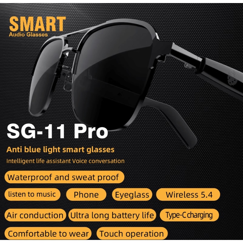 SG11 Pro 2in1 Bluetooth Smart Glasses With Wireless Audio Voice Assistant 4