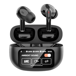a9plus pro anc wireless tws earbuds with led touch screen & bt5.4