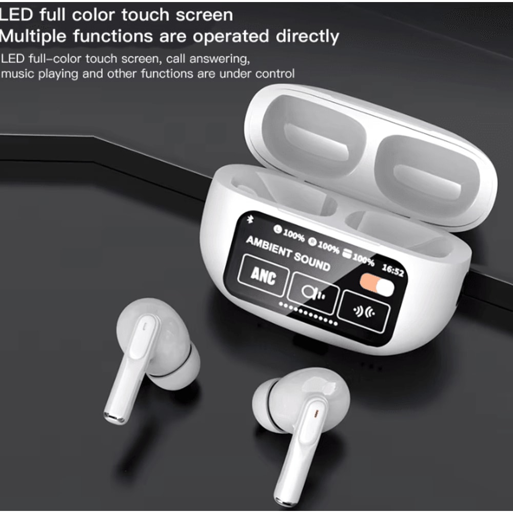 A9Plus Pro ANC Wireless TWS Earbuds With LED Touch Screen BT54 4