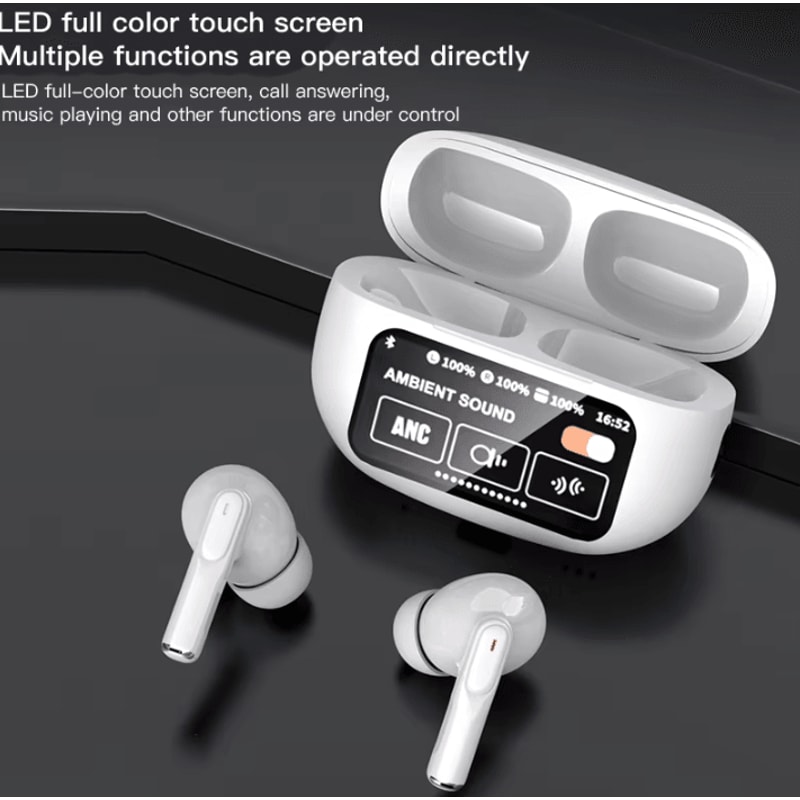 A9Plus Pro ANC Wireless TWS Earbuds With LED Touch Screen BT54 4
