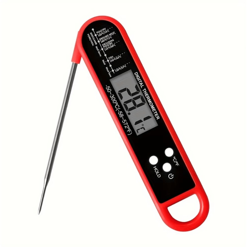 GrillMaster Pro Digital Instant Read Meat Thermometer With Waterproof Backlit Display 0