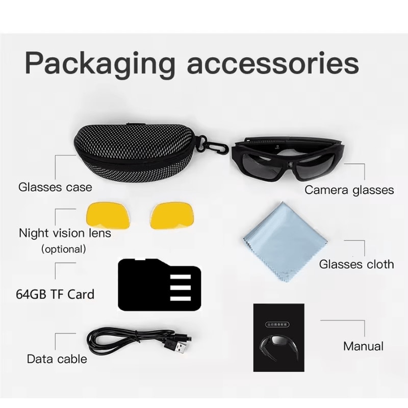 VisionCam Ultra 4K Camera Sunglasses With Polarized Lens HandsFree Recording 3