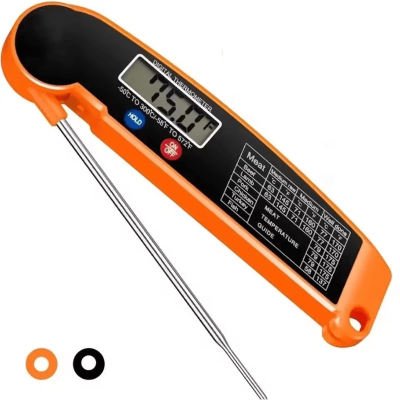 GrillMaster Pro Digital Meat Thermometer With Waterproof Backlit Display 0