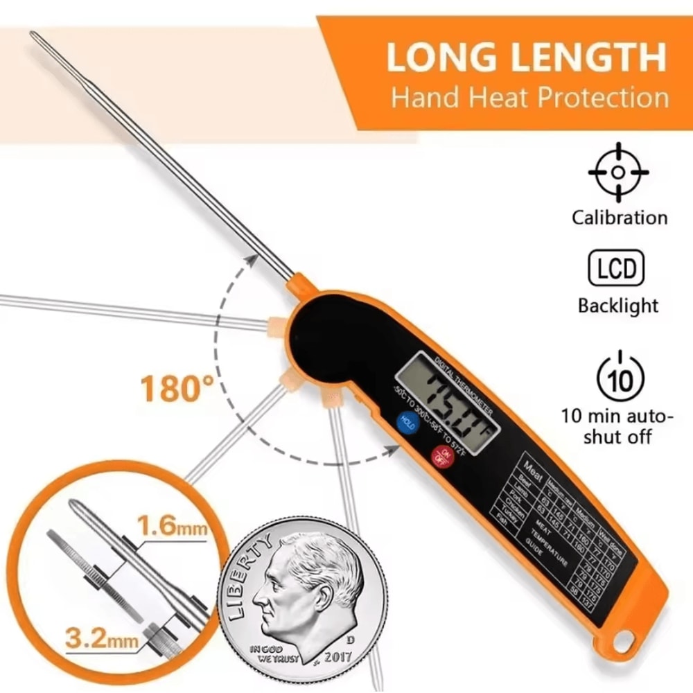 GrillMaster Pro Digital Meat Thermometer With Waterproof Backlit Display 3