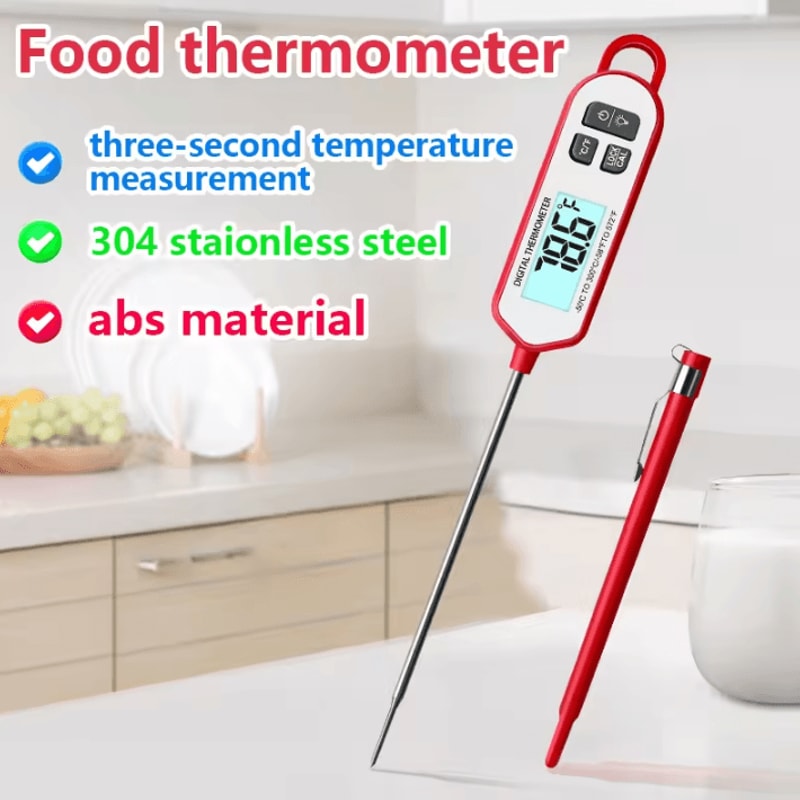 Backlit Digital Meat Thermometer Instant Read BBQ Kitchen Food Probe 0