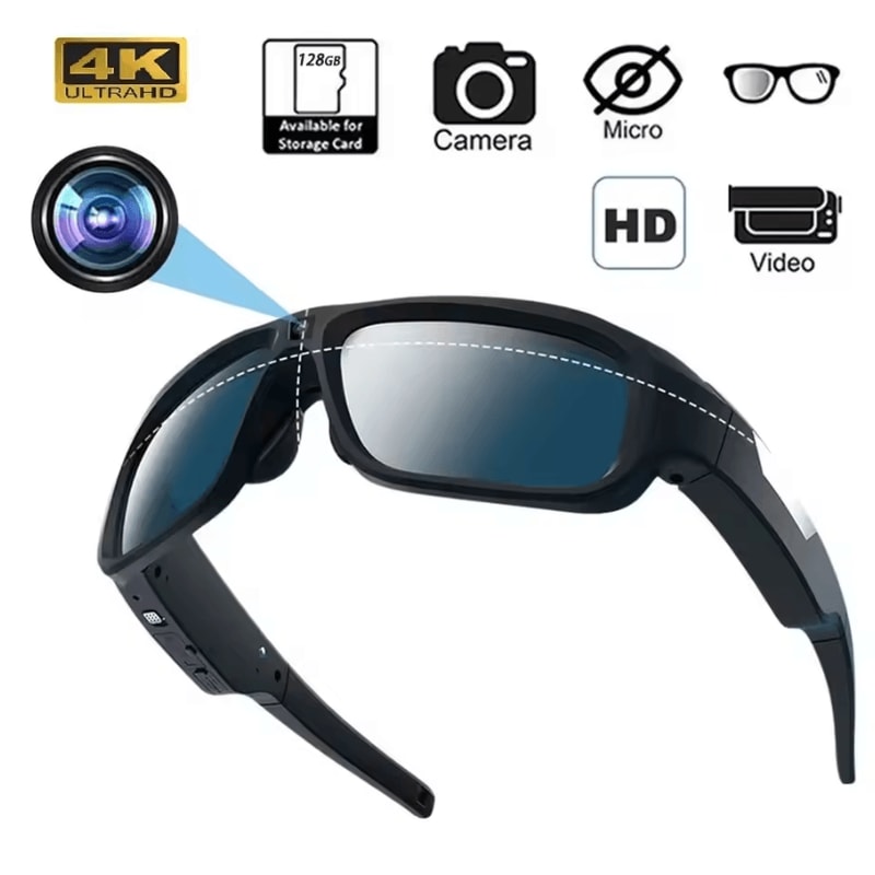 4K Ultra HD Camera Glasses HandsFree Video Recording Sports Sunglasses 0