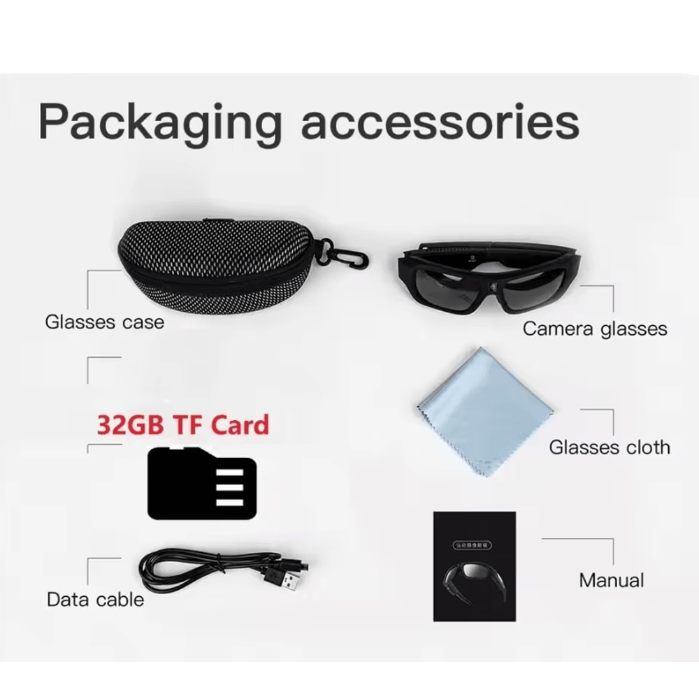 4K Ultra HD Camera Glasses HandsFree Video Recording Sports Sunglasses 4