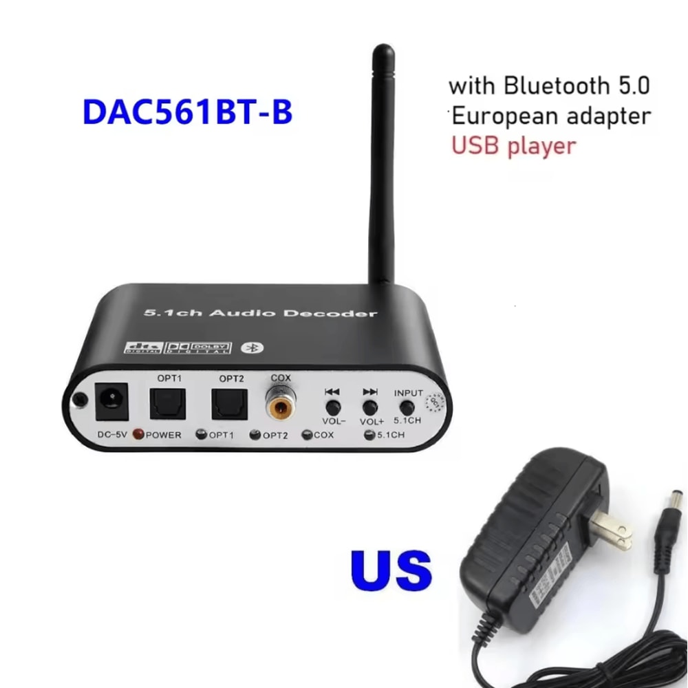 Digital 51 Audio Decoder Dolby DTS AC3 To Analog Surround Sound Converter 5