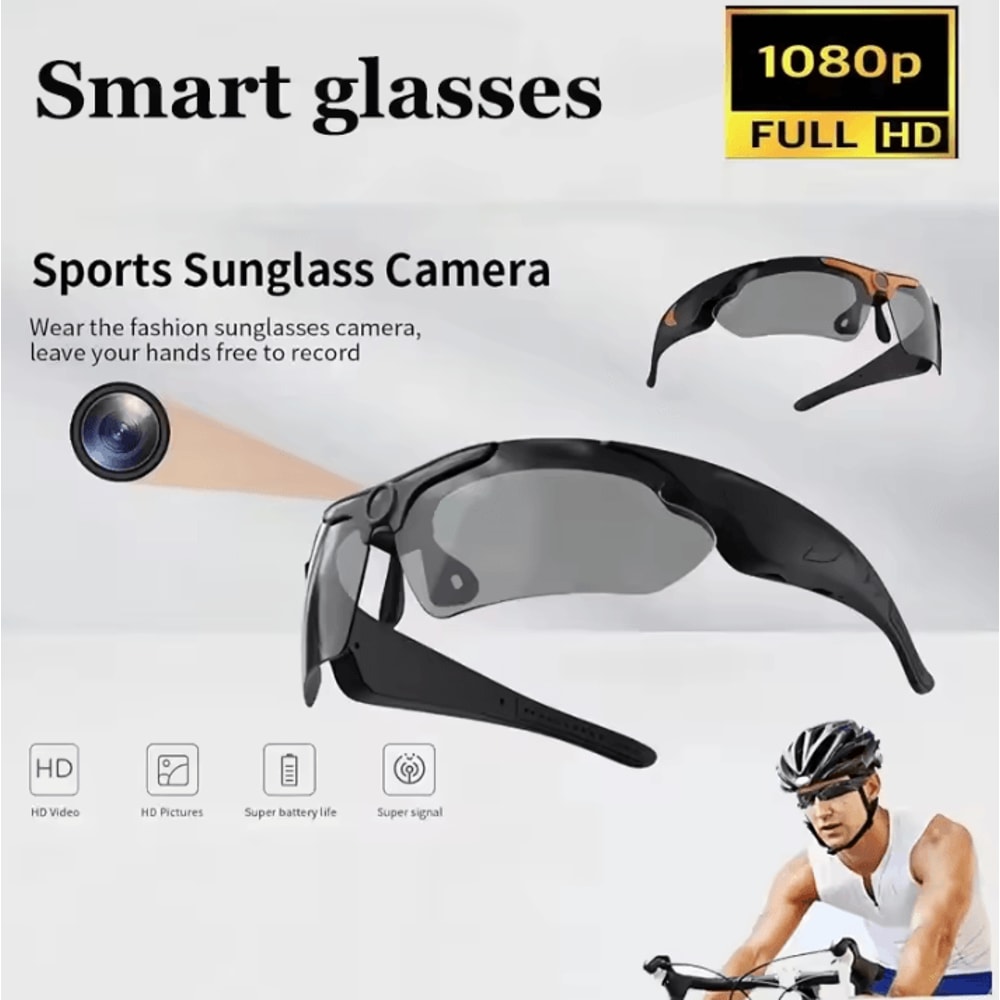 1080P HD Camera Glasses Smart POV Recording Sunglasses For Outdoor Sports 0