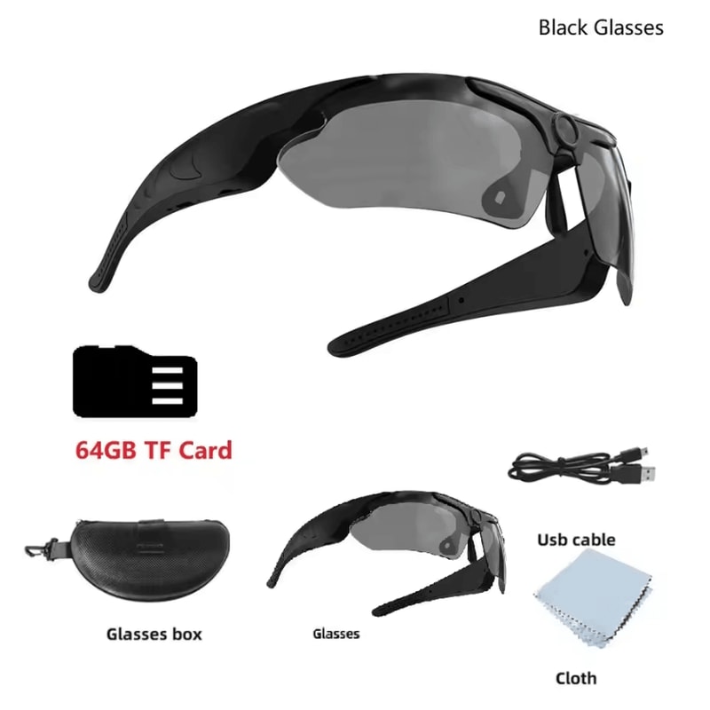 1080P HD Camera Sunglasses Mini POV Video Recording Glasses For Outdoor Sports 6
