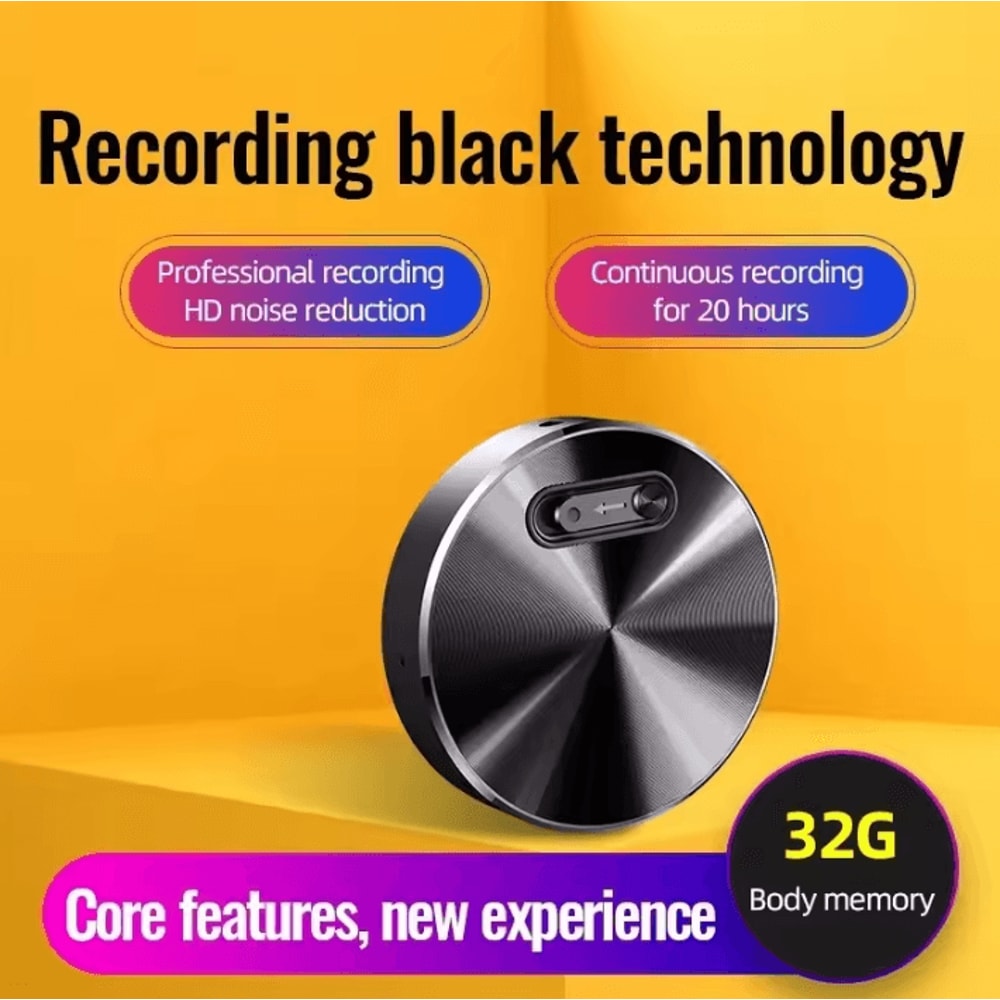 32GB Voice Activated Recorder Mini Keychain Dictaphone With Noise Reduction MP3 Playback 0
