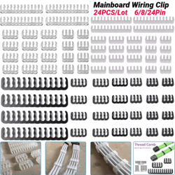 24pcs pc cable comb kit 6/8/24 pin wire organizer for clean gaming builds