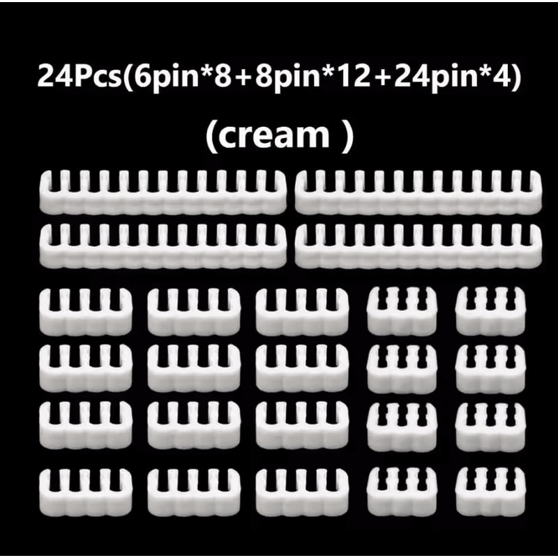 24PCS PC Cable Comb Kit 6824 Pin Wire Organizer For Clean Gaming Builds 4