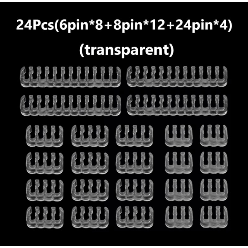 24PCS PC Cable Comb Kit 6824 Pin Wire Organizer For Clean Gaming Builds 5